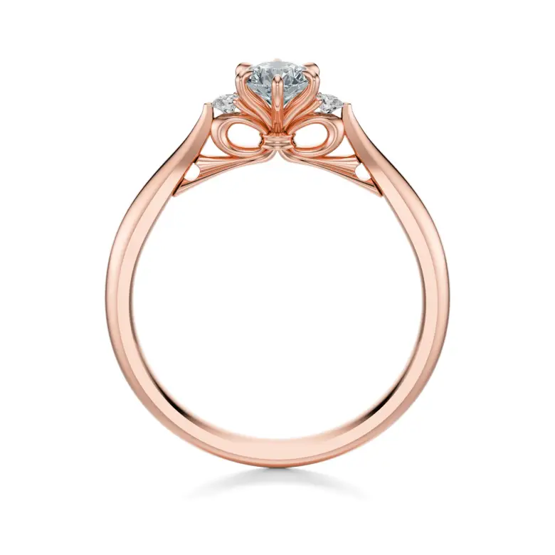 Pierścionek z różowego złota z diamentami AJPZ_068